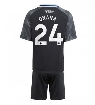 Aston Villa Amadou Onana #24 Segunda Equipación Niños 2025-26 Manga Corta (+ Pantalones cortos)